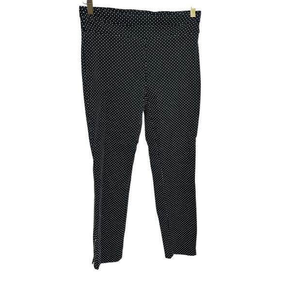 Joe B By Joe Benbasset Polka Dot Pull On Pants Sz L Black White Stretch Career - Picture 6 of 6